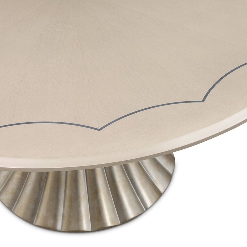 Michael Amini Fantosini Round Dining Table - Silver