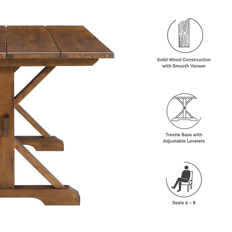 Windchime 71" Wood Dining Table image number 1