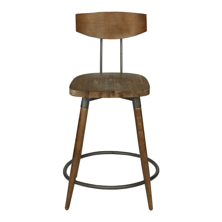 Gracie Mills Dannie Rustic 24-inch Counter Stool with Back