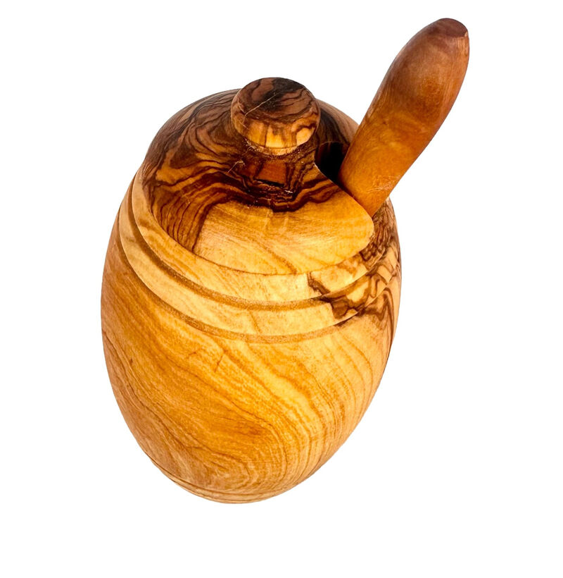 Olive Wood Honey Pot w/Honey Dipper image number 8