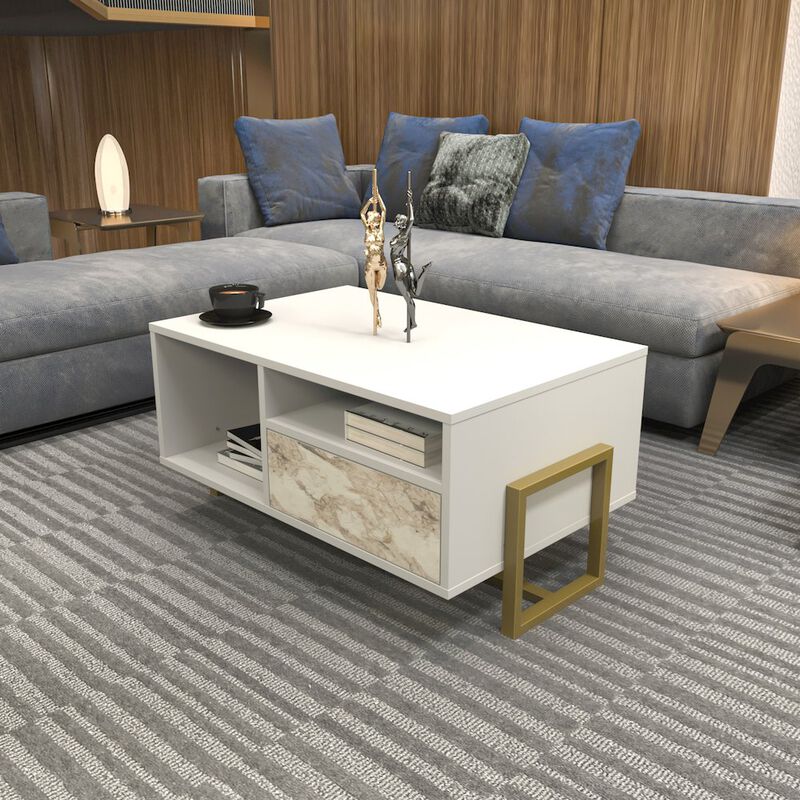 Decorotika Utopia Coffee Table White Ephesus