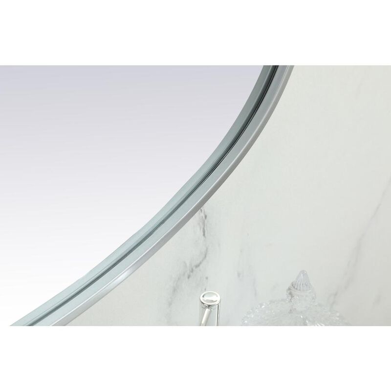 Elegant Decor Metal Frame Oval Mirror 24x48 Inch in Silver