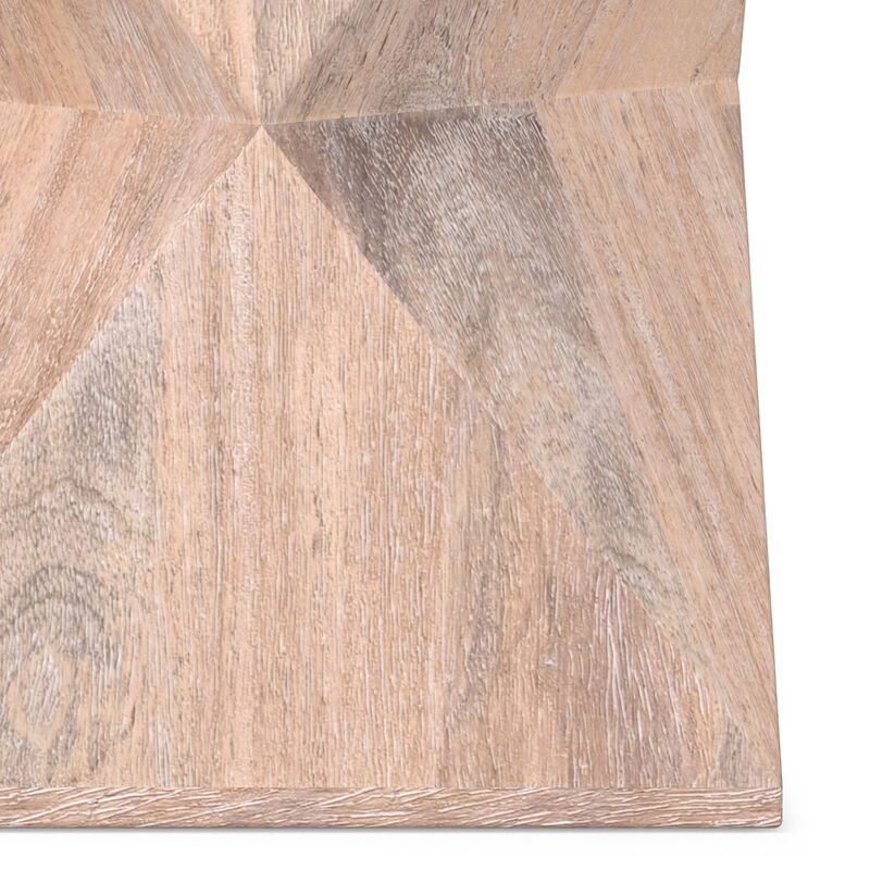 Sutton 14 inch Wide Solid Mango Contemporary Side Table in Cerused Natural