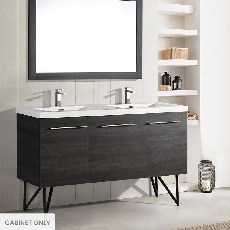 Annecy 60 Black Walnut Bathroom Vanity Cabinet Only (SM-BV226) image number 1