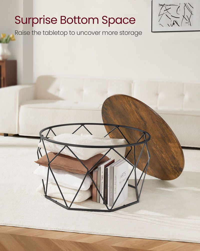 Modern Round Coffee Table - Sleek Wood Design, Perfect for Living Room Decor image number 3