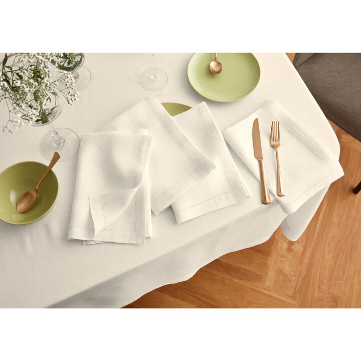 Solino Home 100% Pure Linen Tablecloth - Sonoma Hemstitch