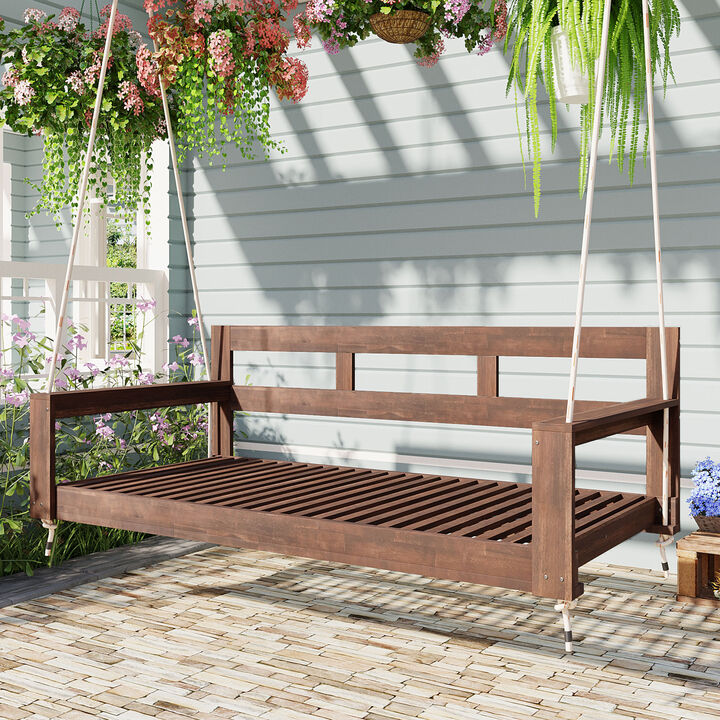 Merax Outdoor Patio Wooden Porch Swing Daybed Frame