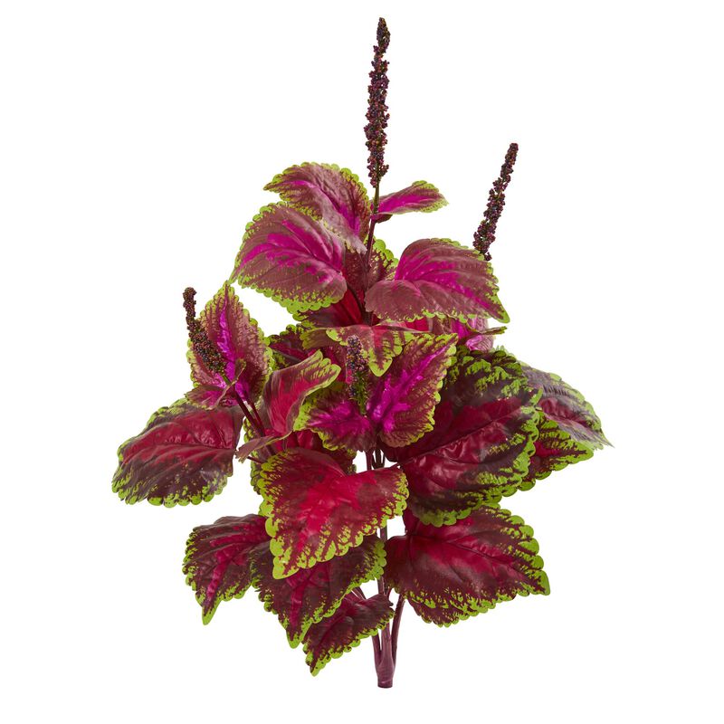 Hivvago 23" Coleus Bush Artificial Plant (Set of 6)