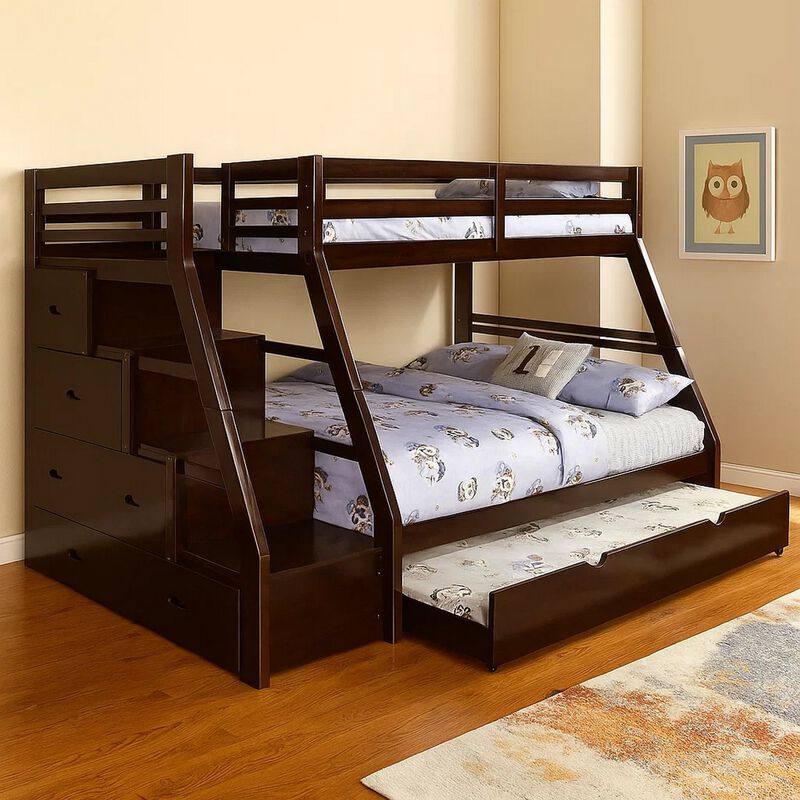 Ellon Bunk Bed, Solid Wood, Storage Drawers image number 1