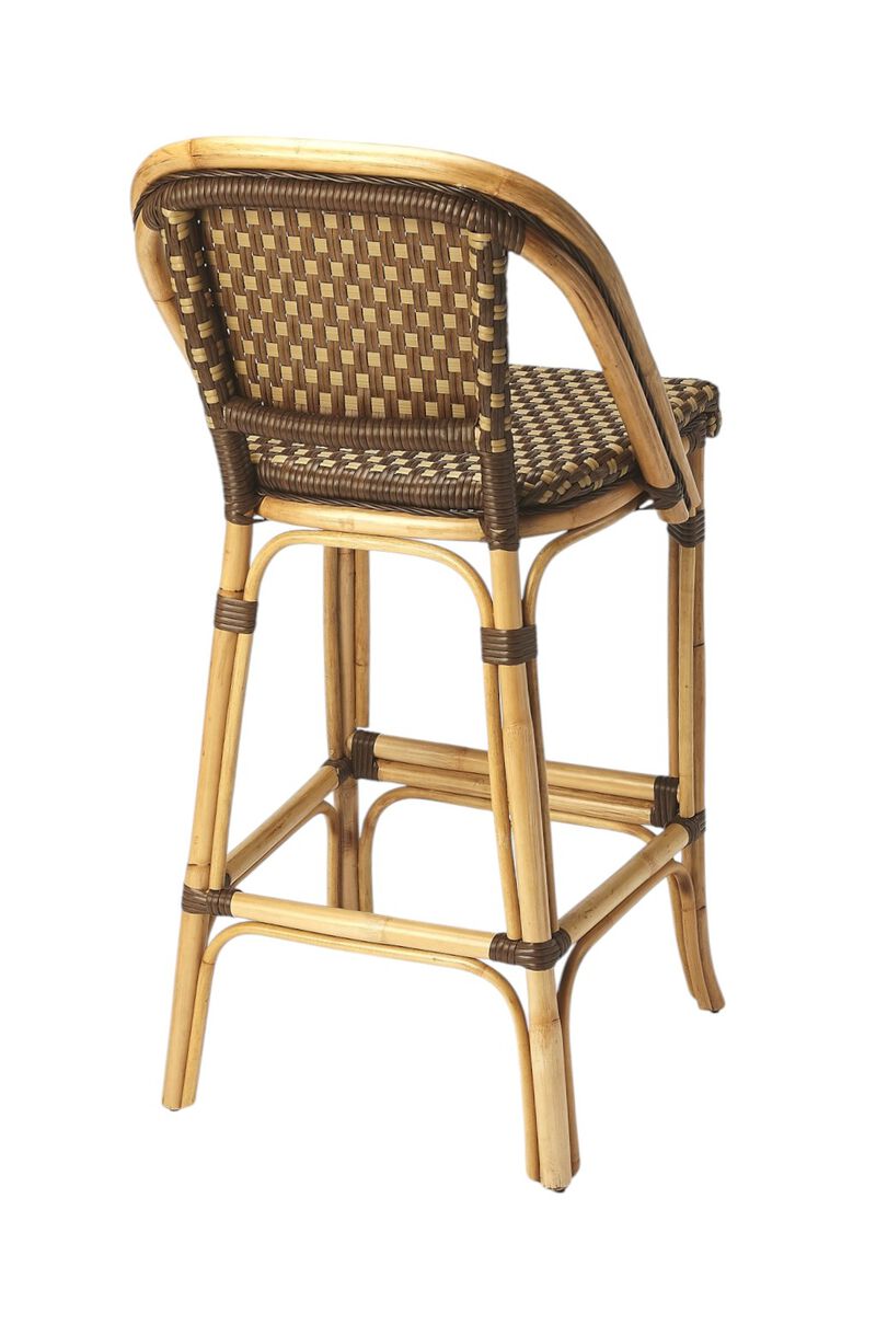 HomeRoots 28" Brown Rattan Counter Height Bar Chair image number 2