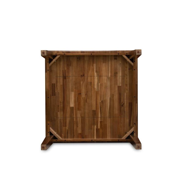 East West Furniture OXT-AWA-T  Beautiful Dinette Table with Natural Color Table Top Surface and Asian Wood Kitchen Table Wooden Legs - Natural Finish