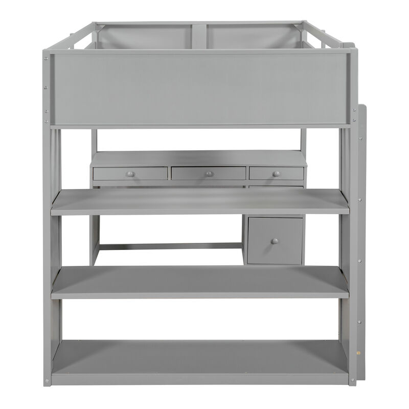 Merax Loft Bed with Ladder and Desk
