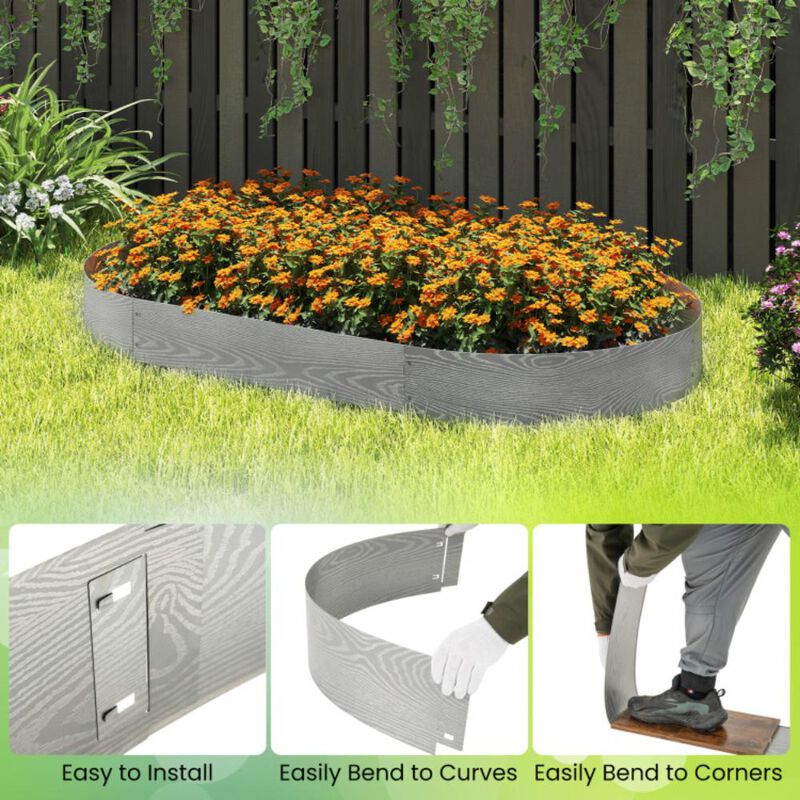 Hivvago 6-Pack 20 FT Galvanized Metal Landscape Edging for Lawn Yard
