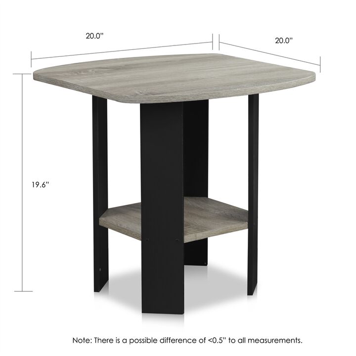 Simple Design End/Side Table, Oak Grey/Black