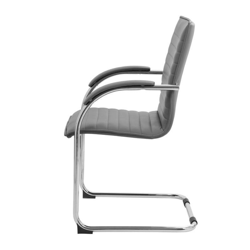 Neni Office Chair Set of 2, Foam Fill Vinyl, Chrome Cantilever image number 2
