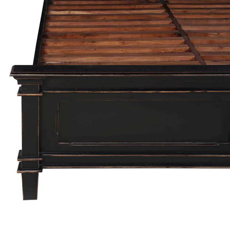 World Interiors Trento Queen Bed in Distressed Black image number 4