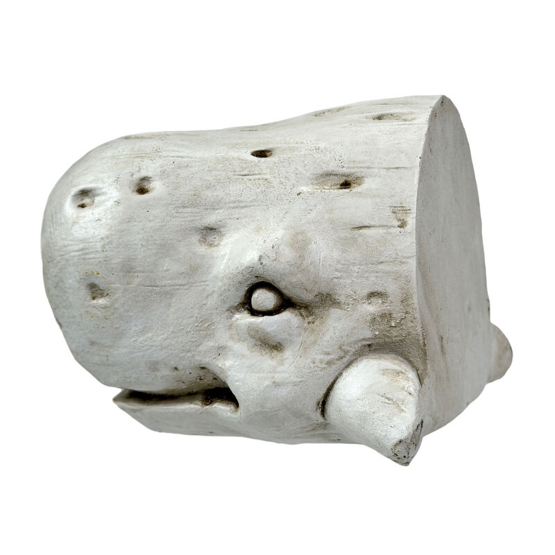 Sperm Whale Head & Tail Resin Bookend Set 10 inch Weathered Off White Coastal image number 3