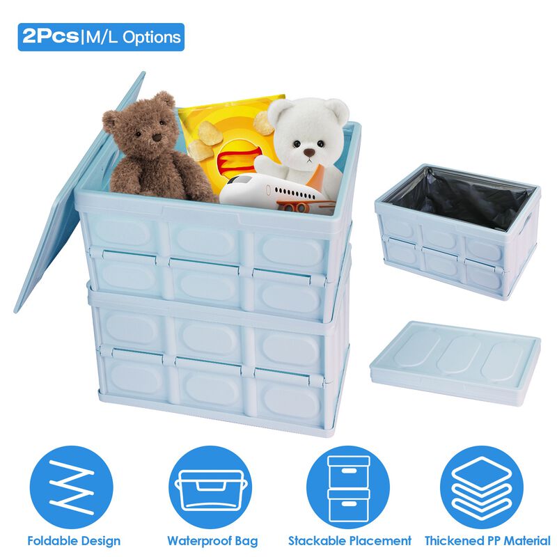 2Pcs 30L Collapsible Storage Bins