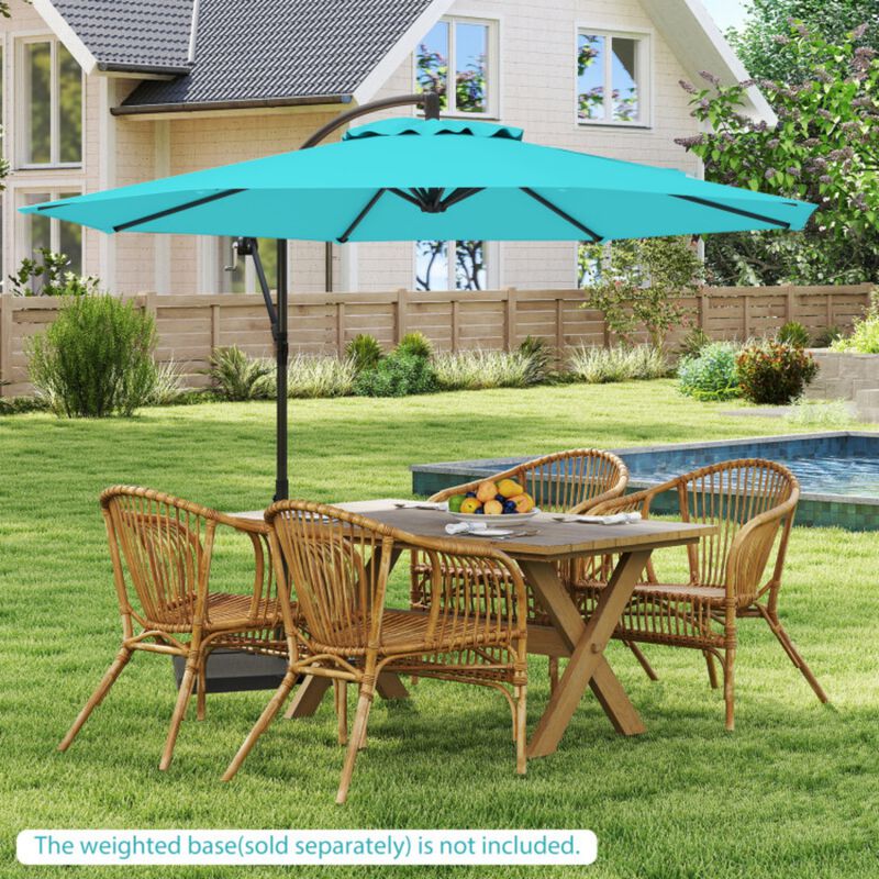 10 Feet Offset Umbrella with 8 Ribs Cantilever and Cross Base image number 2