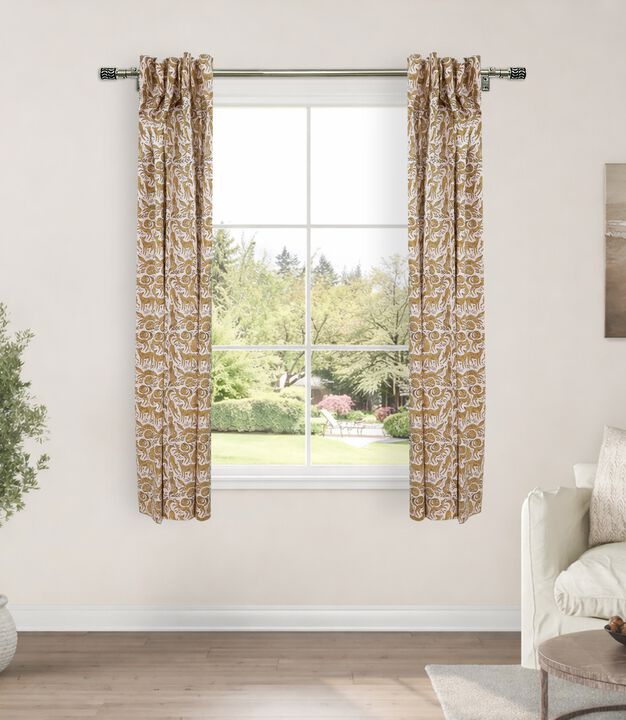 Fabdivine Hand Block Print Linen 54x45 Inch Curtain Soft Animal Vintage Style for Window & Door D&eacute;cor, Gheravan