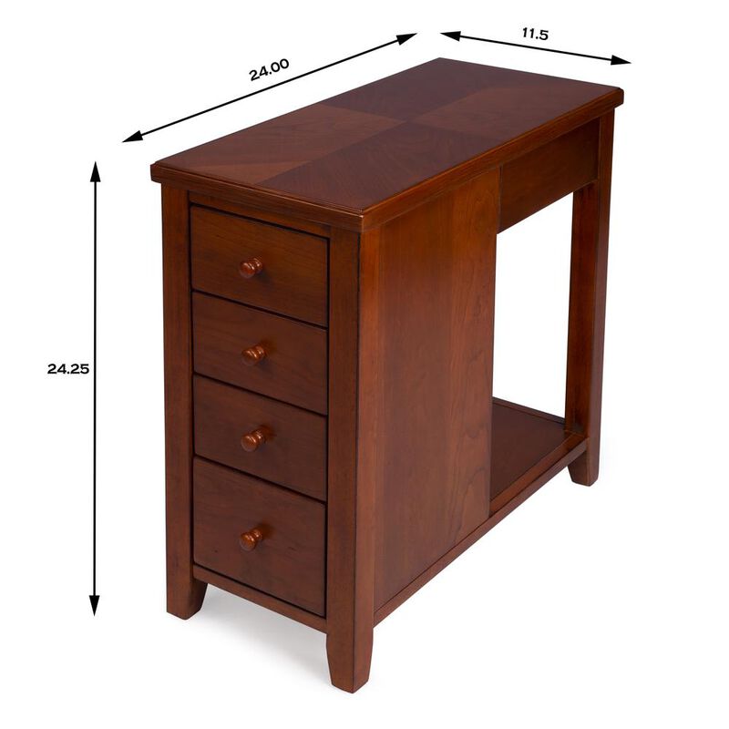 Butler Specialty Kelton 4 Drawer Side Table, Medium Brown