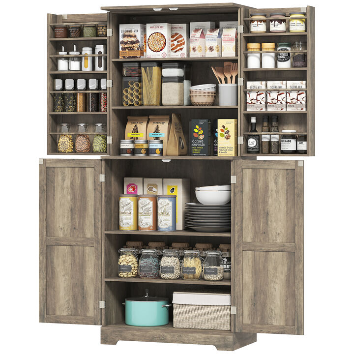 Hivvago Tall Pantry Cabinet with Adjustable and Door Shelves