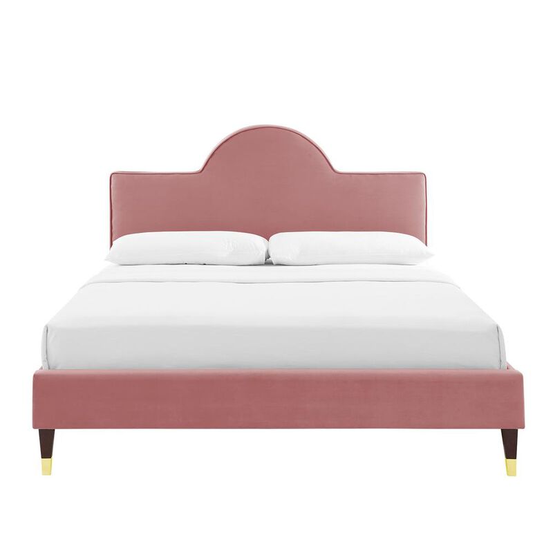 Aurora Performance Velvet King Bed - Dusty Rose MOD-7032-DUS image number 3