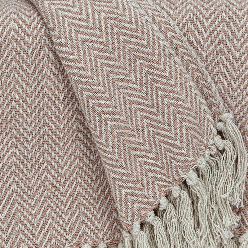 HomeRoots Pink Woven Cotton Solid Color Reversable Throw image number 2
