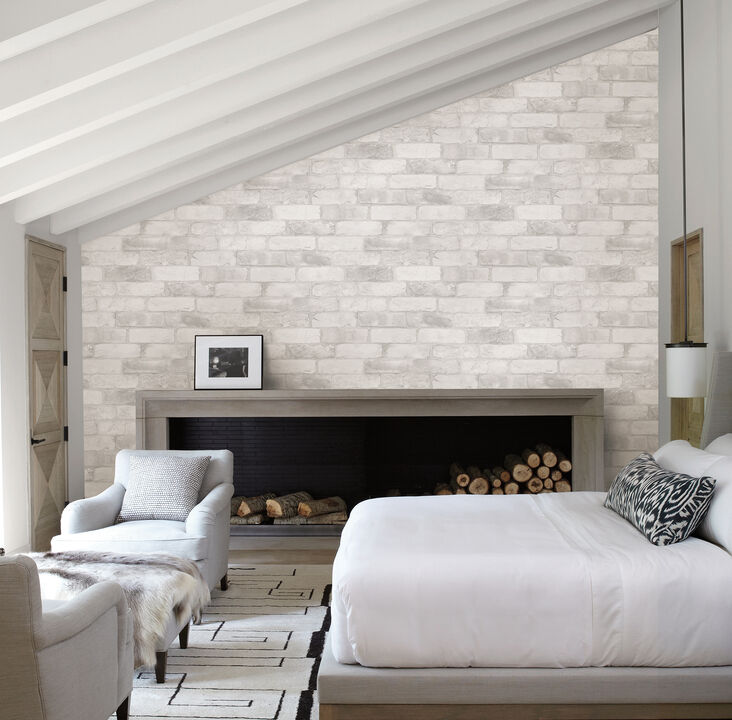 Cody Light Grey Reclaimed Bricks Wallpaper (Set of 2)