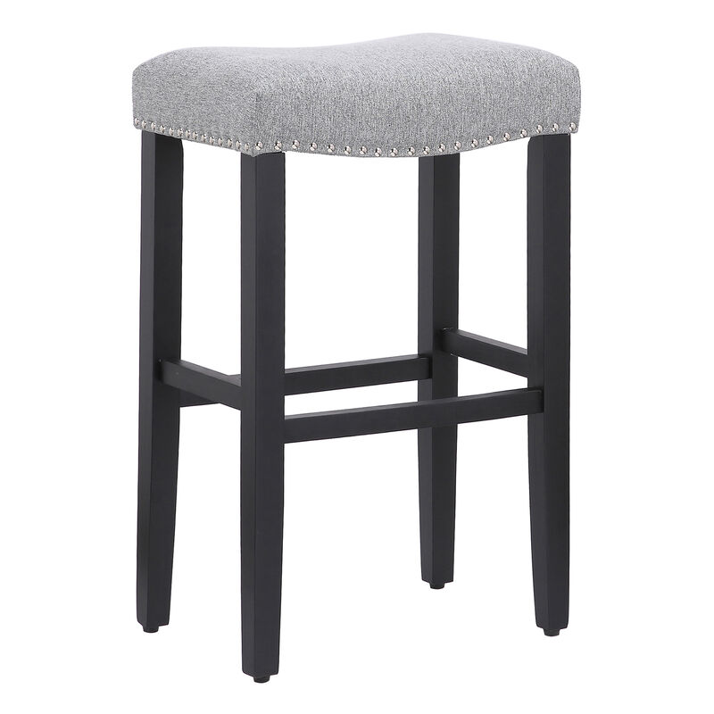 WestinTrends 29" Upholstered Backless Saddle Seat Bar Stool