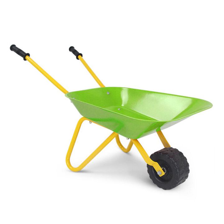 Hivvago Outdoor Garden Backyard Play Toy Kids Metal Wheelbarrow