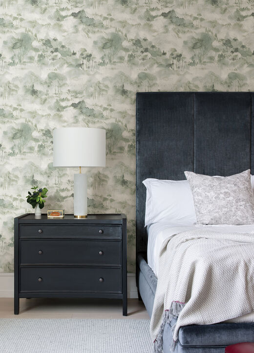 Nara Sage Sage Toile Wallpaper