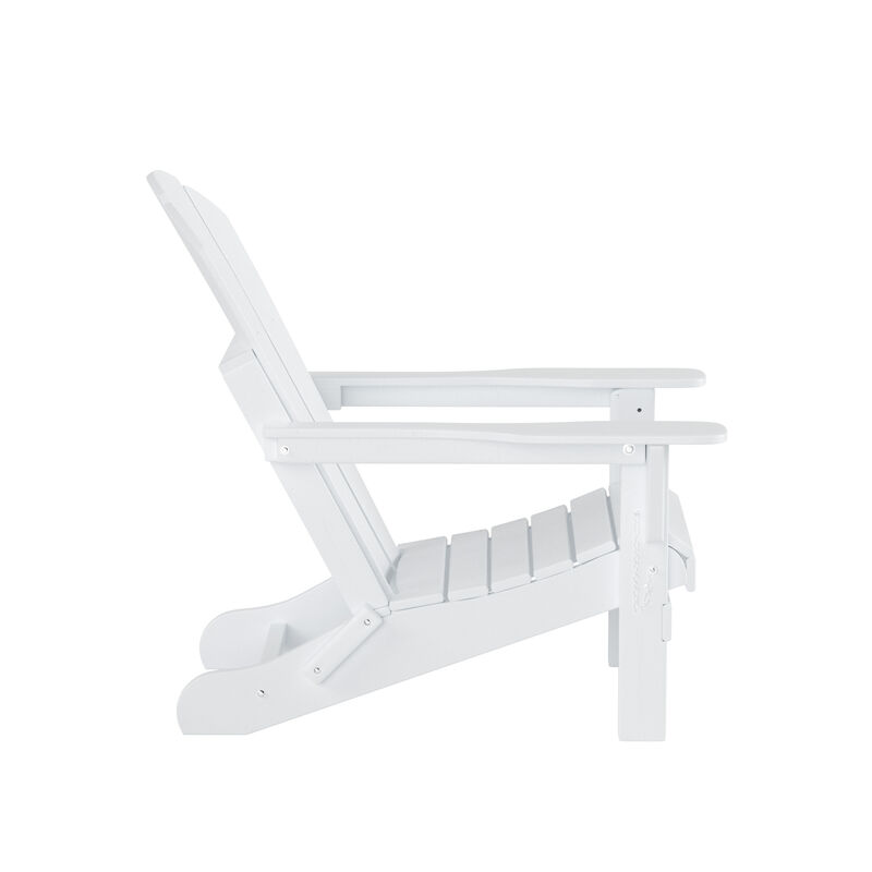 WestinTrends Folding Adirondack Chair With Footrest Ottoman Set