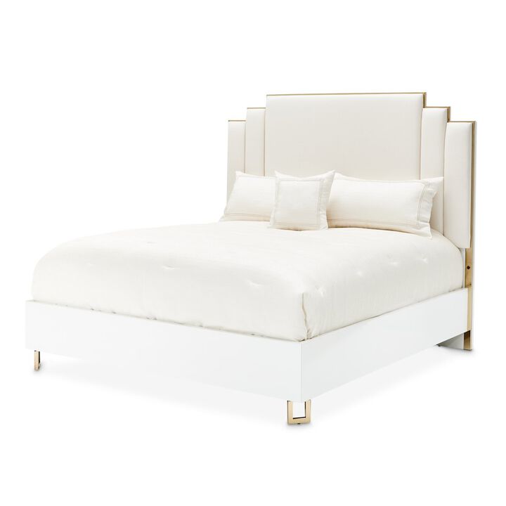Michael Amini Palm Gate Eastern King Upholstered Bed - Cloud White