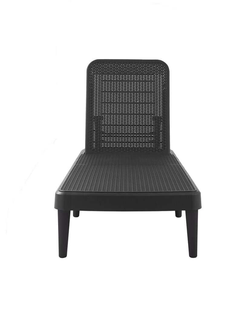 HomeRoots Heavy Duty Plastic Outdoor Stacking Chaise Lounge image number 4
