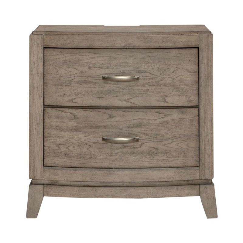 Liberty Furniture Bedroom Nightstand with Charging Station AC, USB-A, USB-C - Burnished Beige Oak image number 1