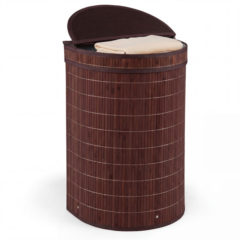 19 Gal Wicker Clothes Hamper with Zippered Lid and Fabric Liner image number 4