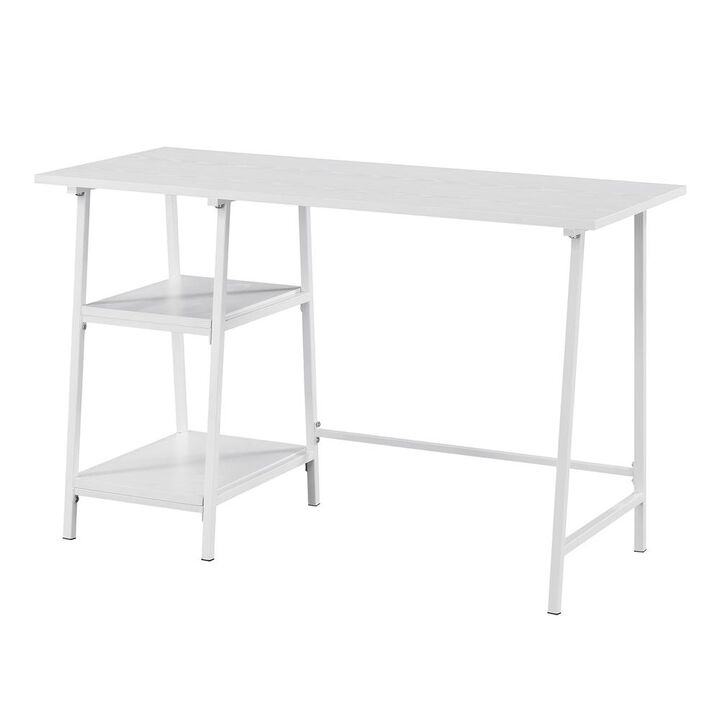 Convenience Concepts Designs2Go Trestle Wood Metal Desk with Removable Shelves