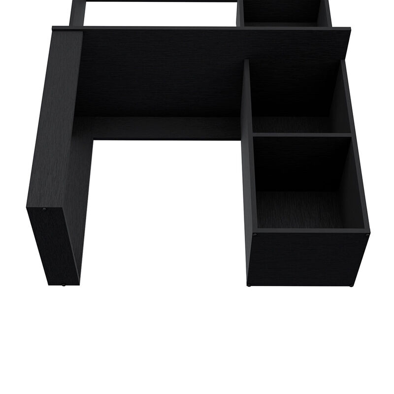 Streamdale Palisades Computer Desk With Hutch And Storage Shelves Black