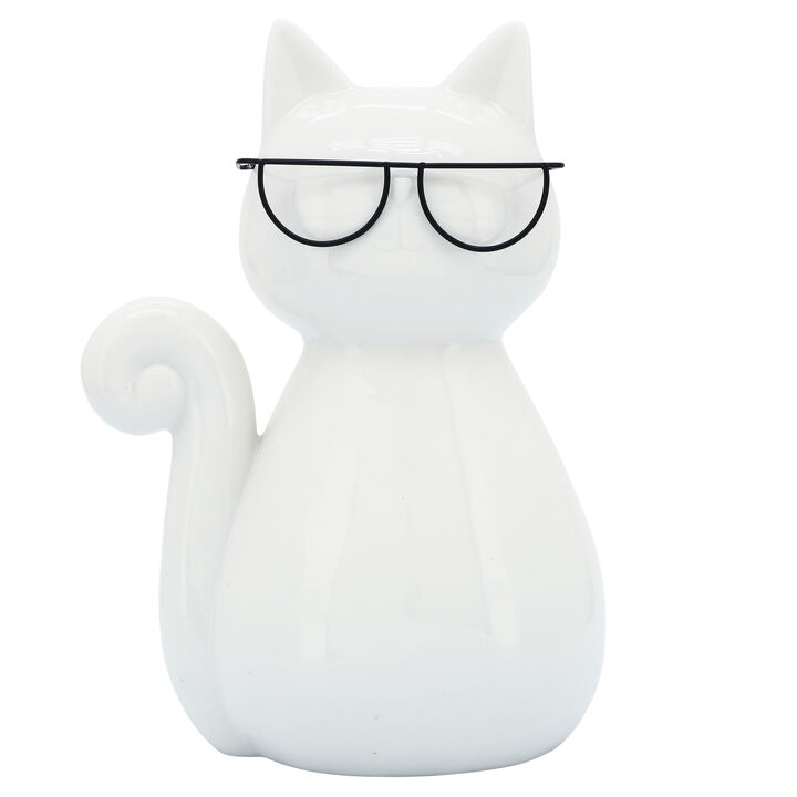 Cat with Glasses Figurine