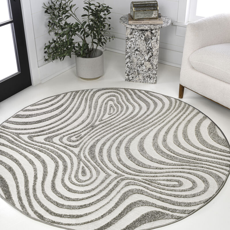 Maribo High-Low Abstract Groovy Striped Area Rug