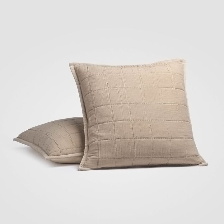 Gray Quilted Euro Sham Set