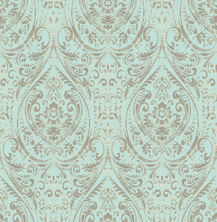 Turquoise Nomad Damask Peel & Stick Wallpaper