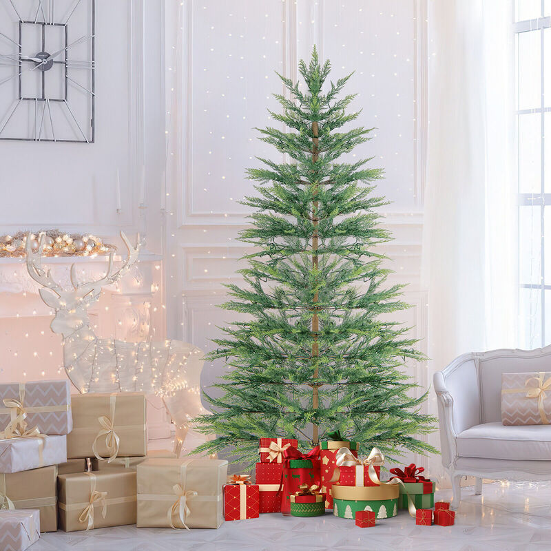 Artificial Cypress Christmas Tree Pre-lit Hinged-6.5 ft