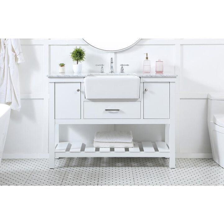 Elegant Kitchen and Bath 48 inch Single bathroom vanity in white