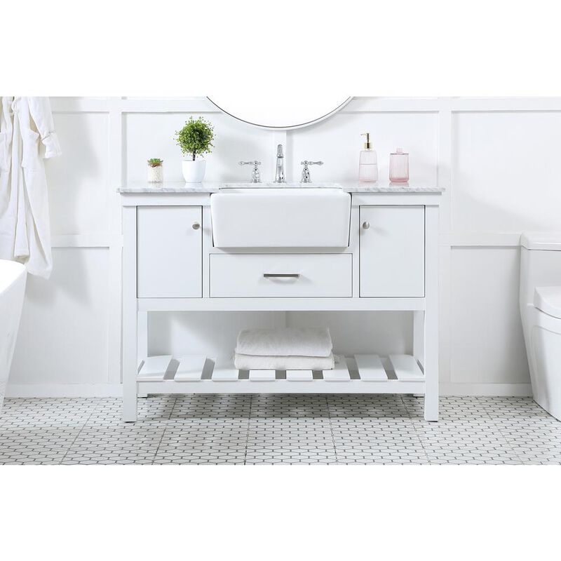 Elegant Kitchen and Bath 48 inch Single bathroom vanity in white
