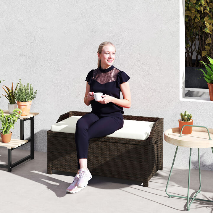 Hivvago Outdoor Storage Bench with Comfortable Cushion