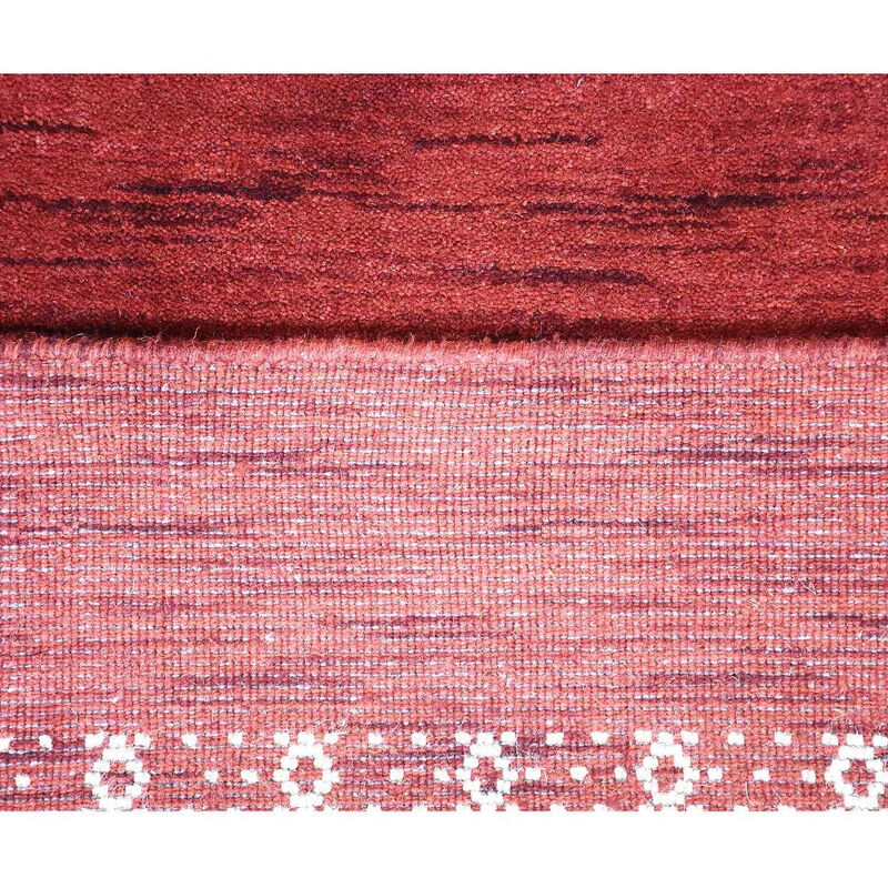 RUGSOTIC CARPETS HAND KNOTTED LOOM WOOL ECO-FRIENDLY AREA RUGS  - 10'x13', Rectangle, Red Color, Contemporary Modern Design, High Pile Thick Handmade Anti Skid Rugs for Living Room (L00529)