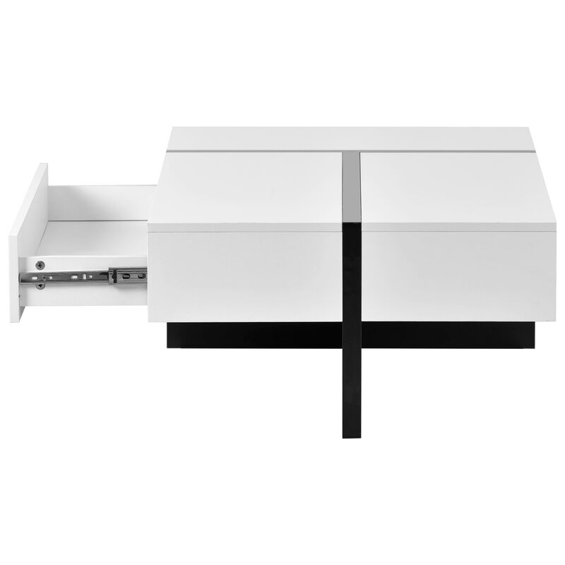 Merax Contemporary Rectangle High Gloss Coffee Table