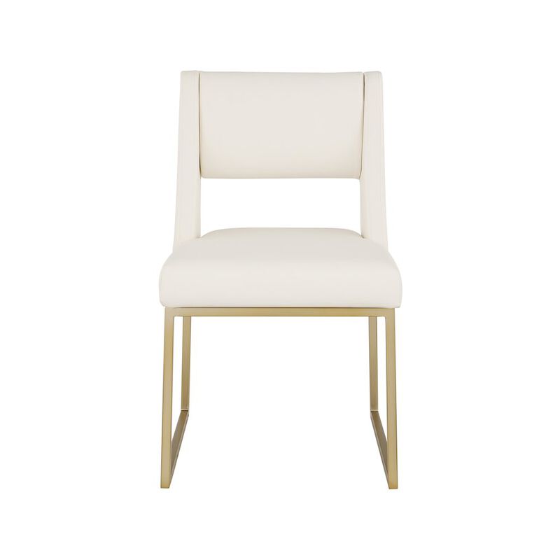 Meridian Furniture Jayce Cream Vegan Leather Dining Chair, Set of 2